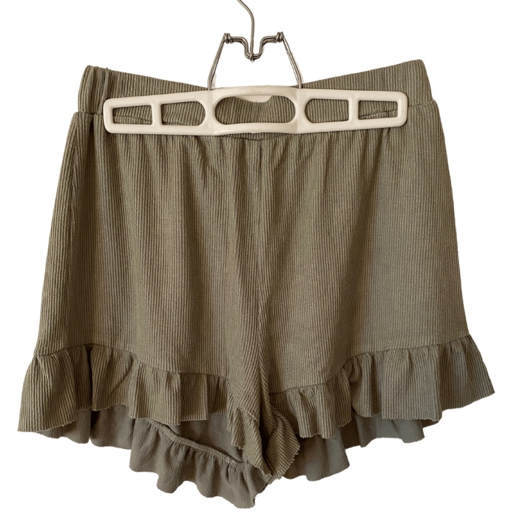 Ocean Drive Green Ruffled Shorts